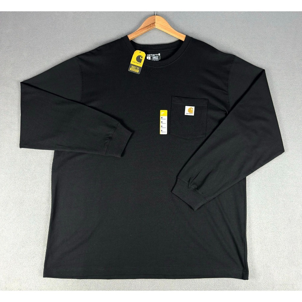 Carhartt Shirt Mens XL Black Loose Fit Heavyweight Pocket Tee K126 Workwear New - Picture 2 of 6